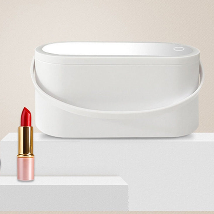 Organizator pentru cosmetice, Zola®, cu oglinda LED, alb, 24x11.5 cm Organizator pentru cosmetice, Zola®, cu oglinda LED, alb, 24x11.5 cm